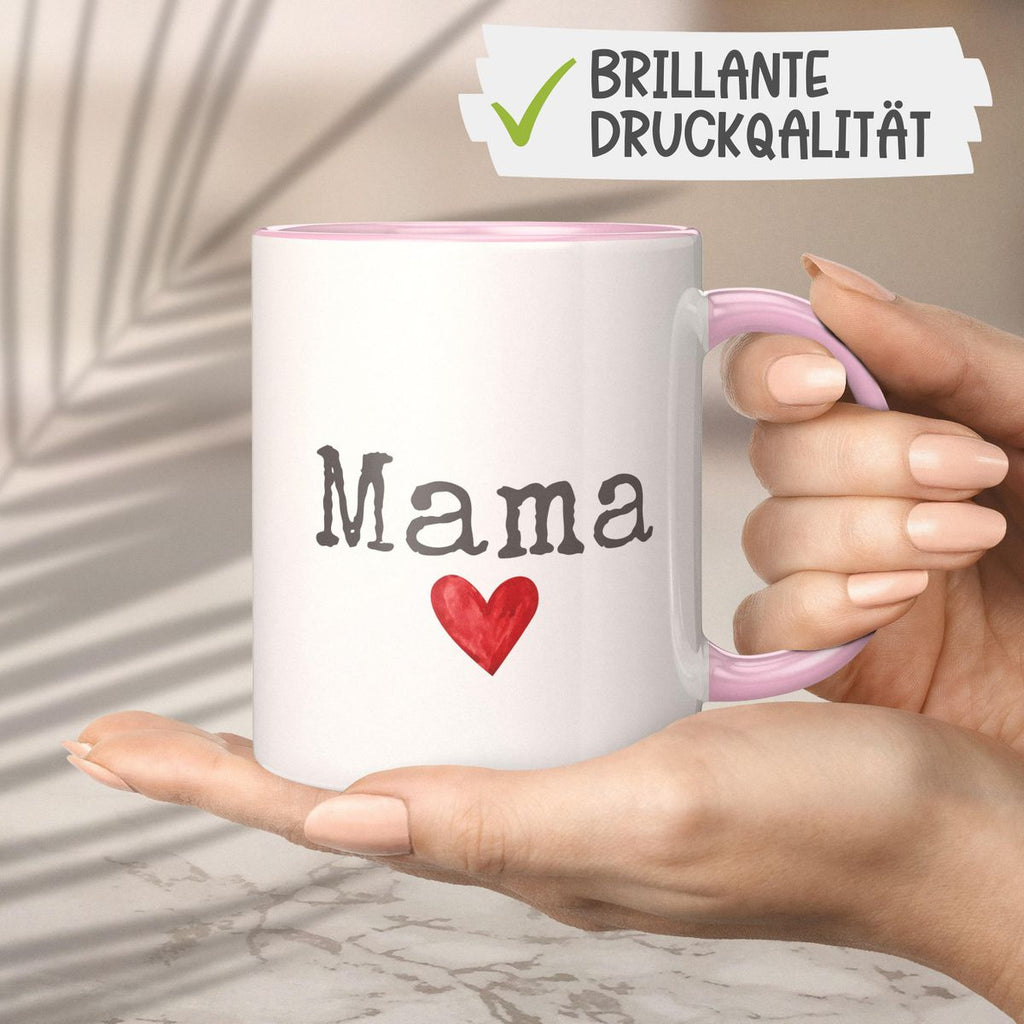 Keramik Tasse Mama mit Herz - von Mikalino