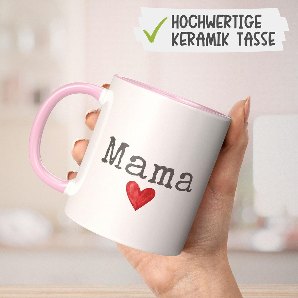 Keramik Tasse Mama mit Herz - von Mikalino