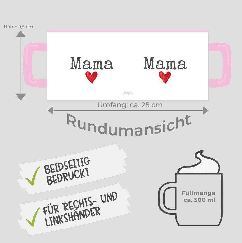 Keramik Tasse Mama mit Herz - von Mikalino