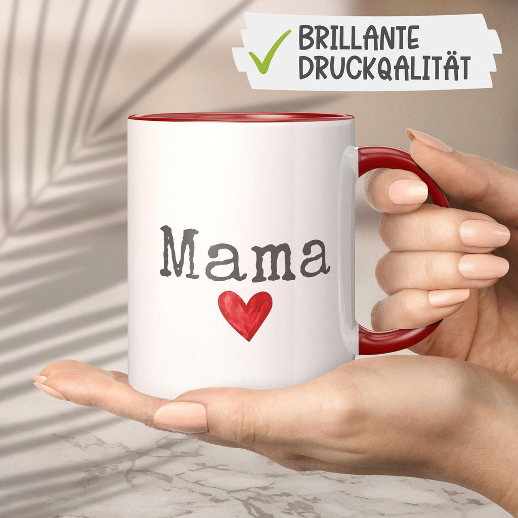 Keramik Tasse Mama mit Herz - von Mikalino