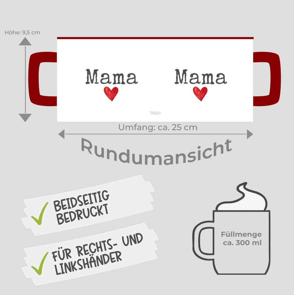 Keramik Tasse Mama mit Herz - von Mikalino