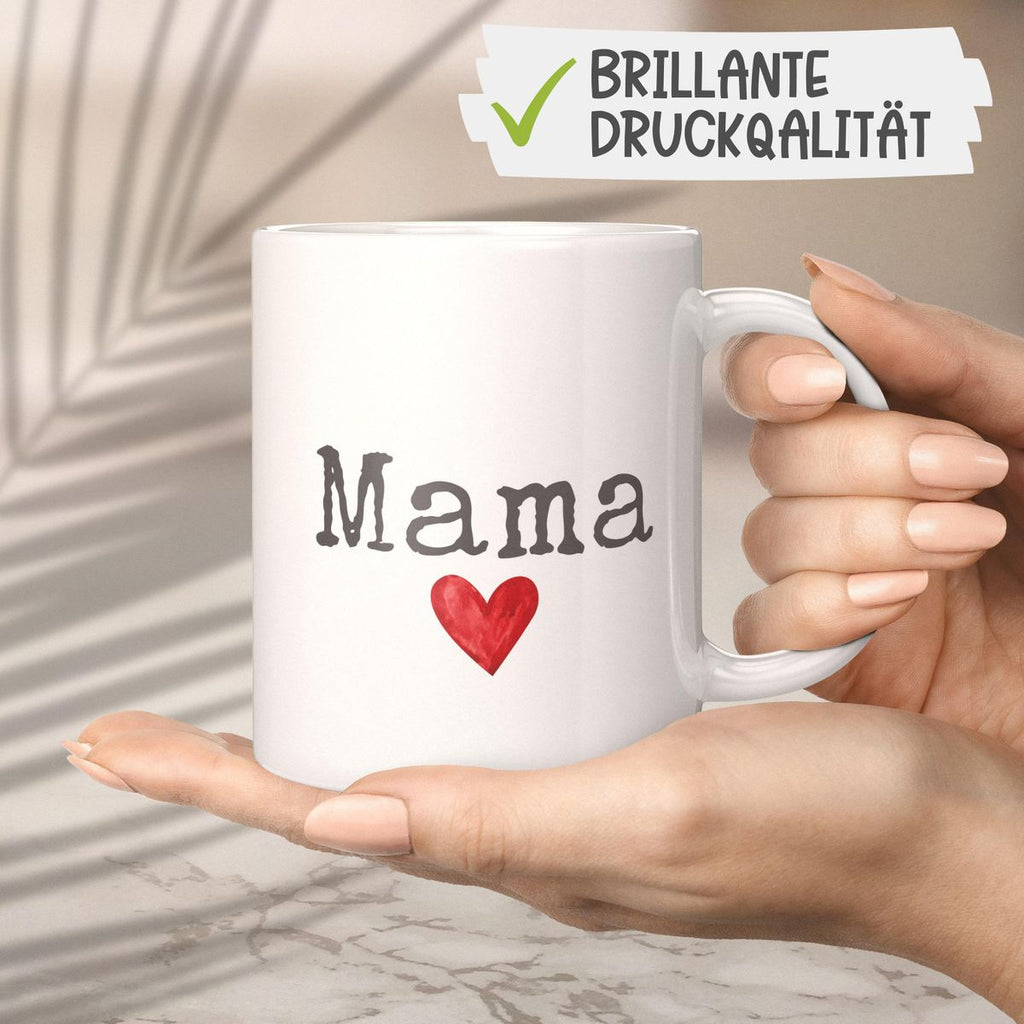 Keramik Tasse Mama mit Herz - von Mikalino