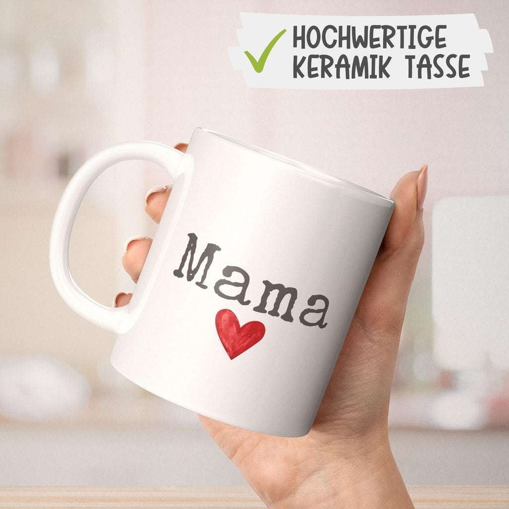 Keramik Tasse Mama mit Herz - von Mikalino