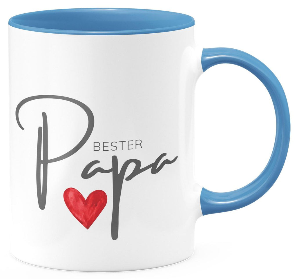 Keramik Tasse Bester Papa mit Herz - von Mikalino