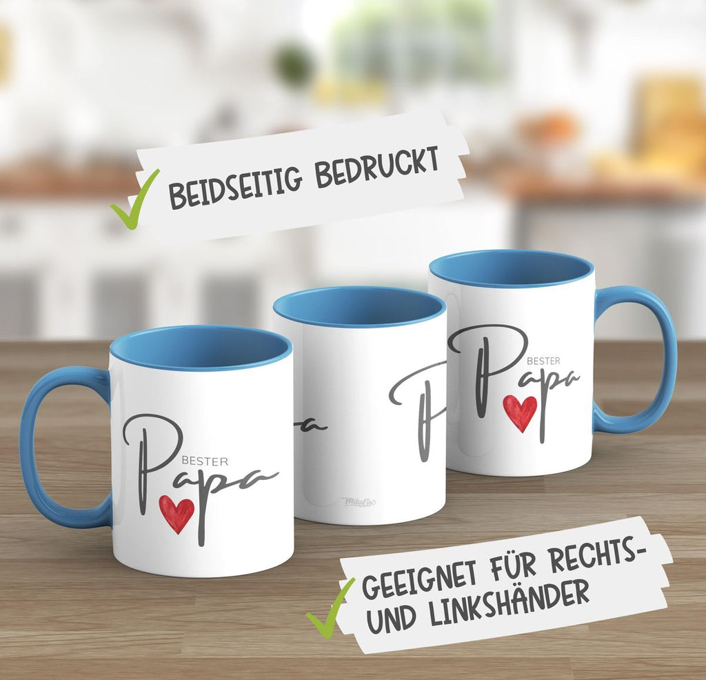 Keramik Tasse Bester Papa mit Herz - von Mikalino