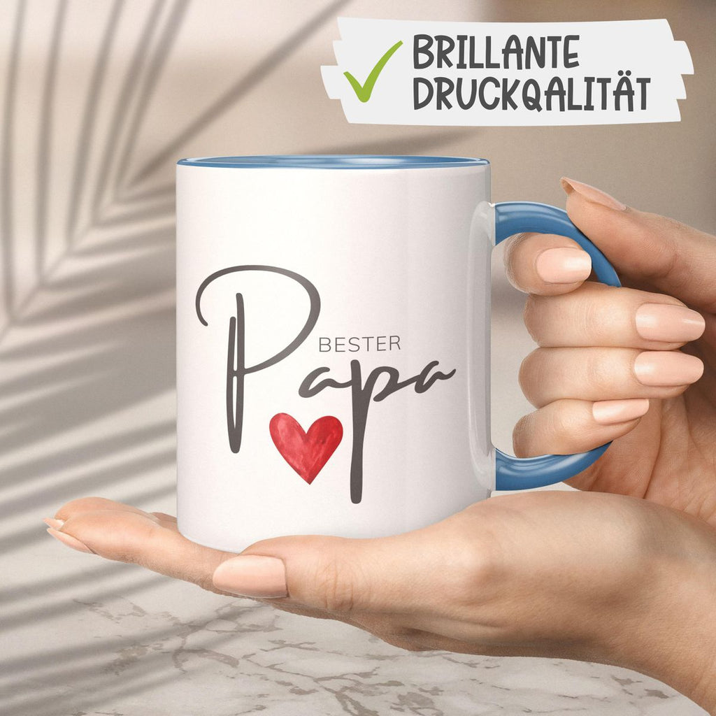 Keramik Tasse Bester Papa mit Herz - von Mikalino