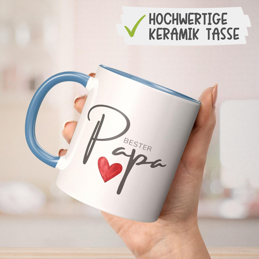 Keramik Tasse Bester Papa mit Herz - von Mikalino