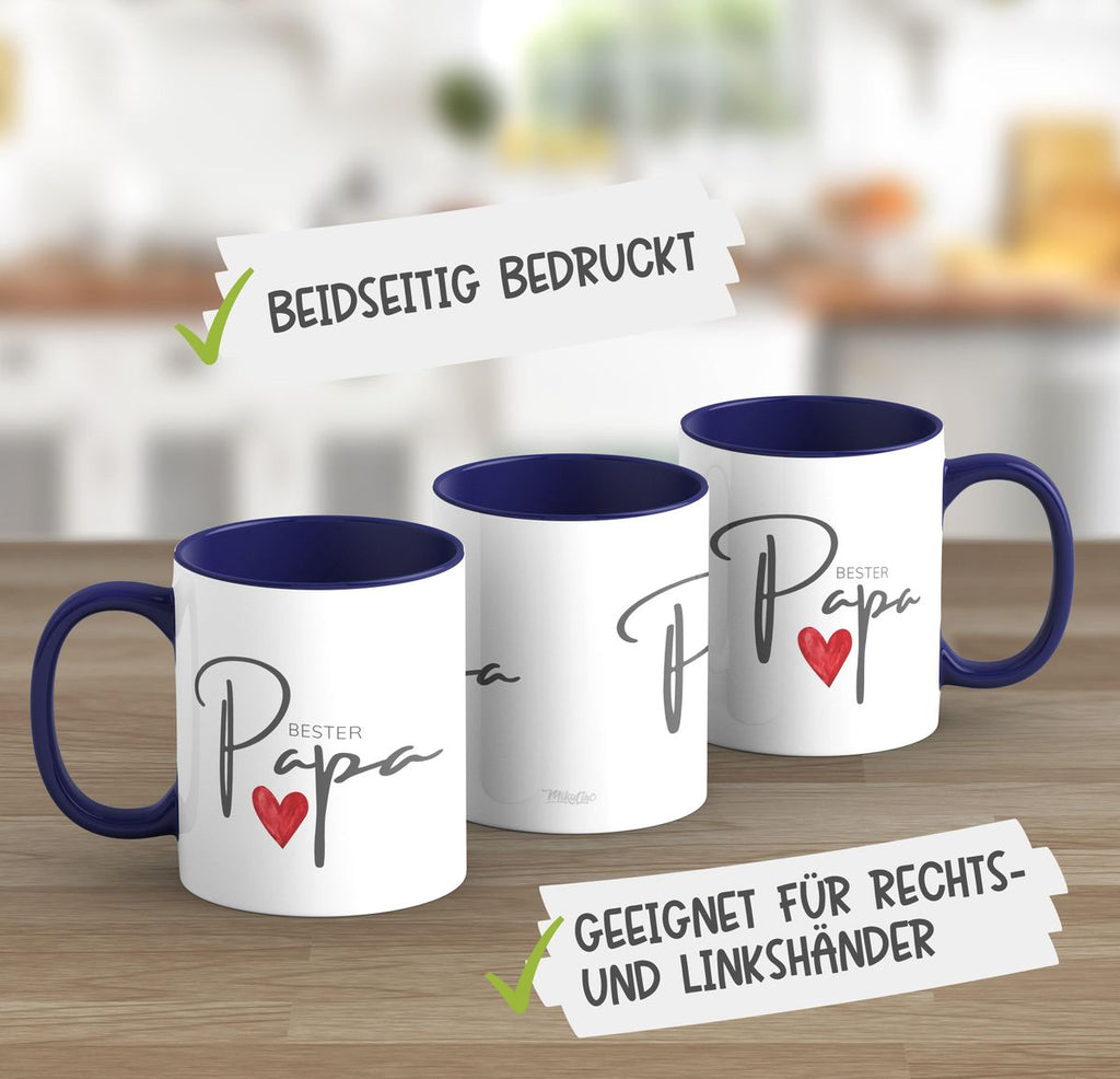 Keramik Tasse Bester Papa mit Herz - von Mikalino