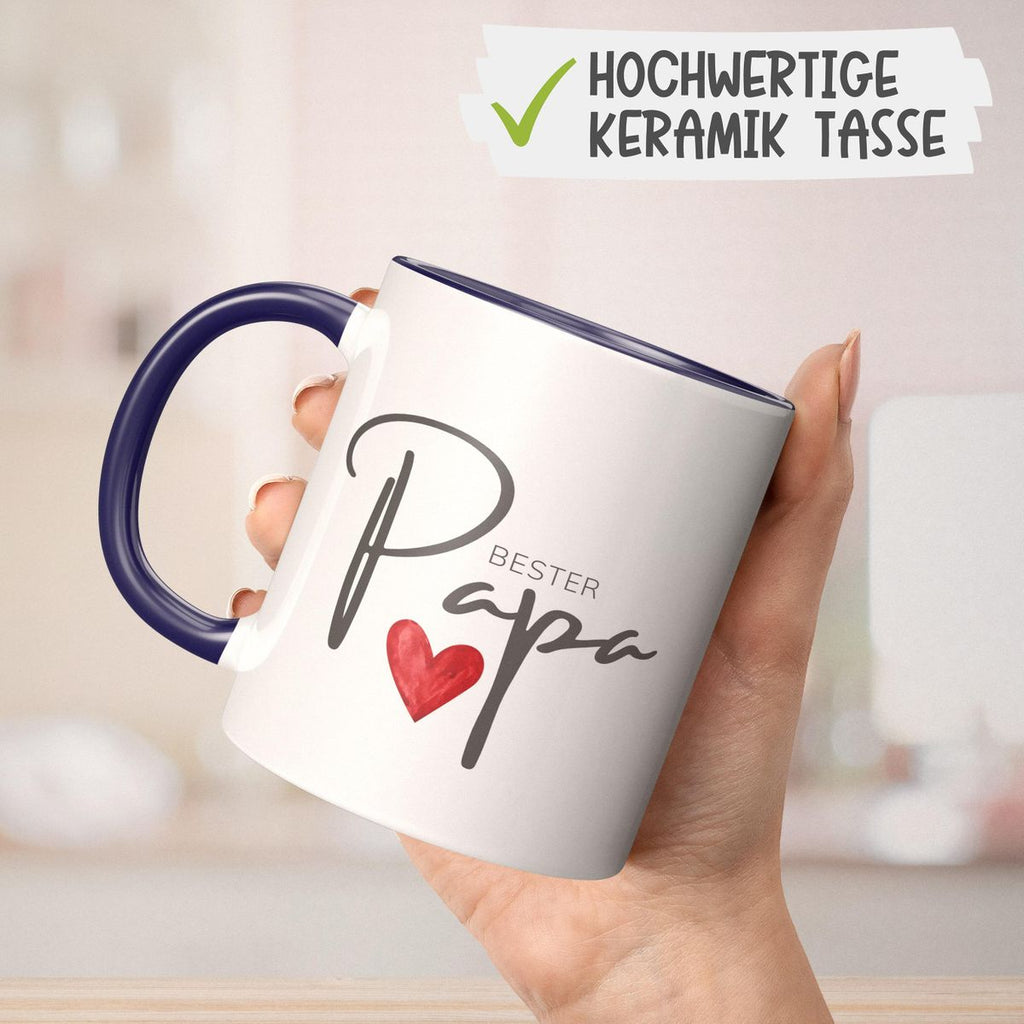 Keramik Tasse Bester Papa mit Herz - von Mikalino