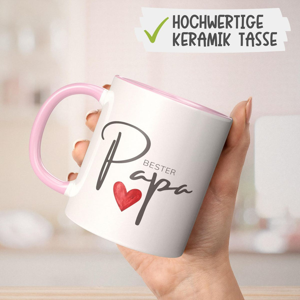 Keramik Tasse Bester Papa mit Herz - von Mikalino