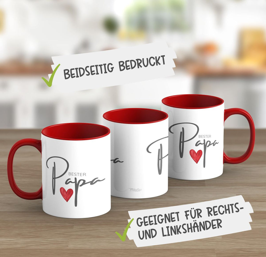 Keramik Tasse Bester Papa mit Herz - von Mikalino