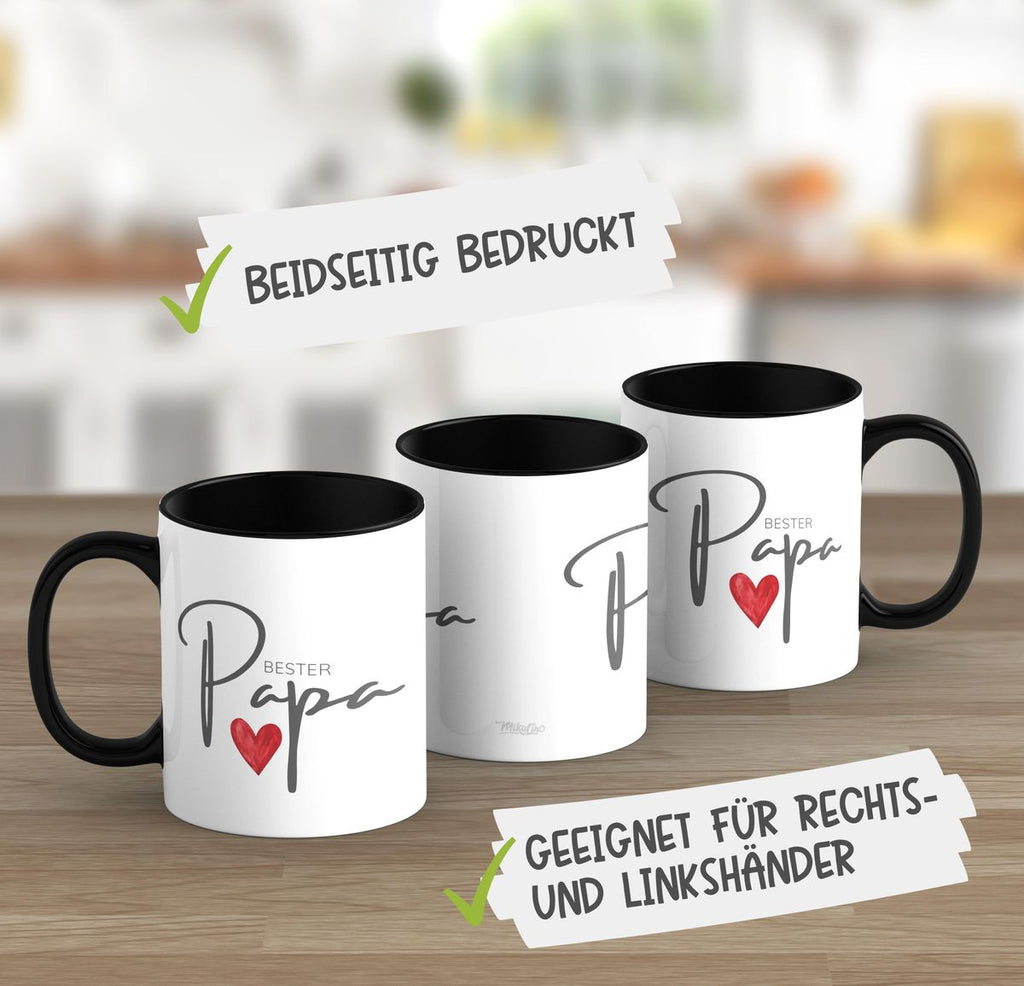 Keramik Tasse Bester Papa mit Herz - von Mikalino