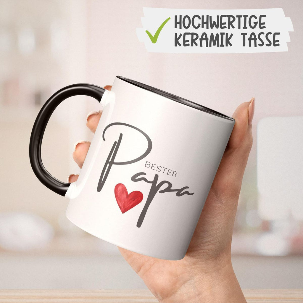 Keramik Tasse Bester Papa mit Herz - von Mikalino