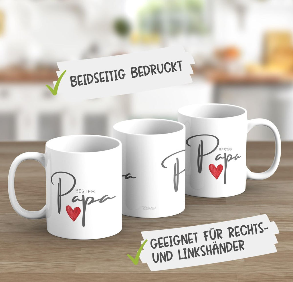 Keramik Tasse Bester Papa mit Herz - von Mikalino