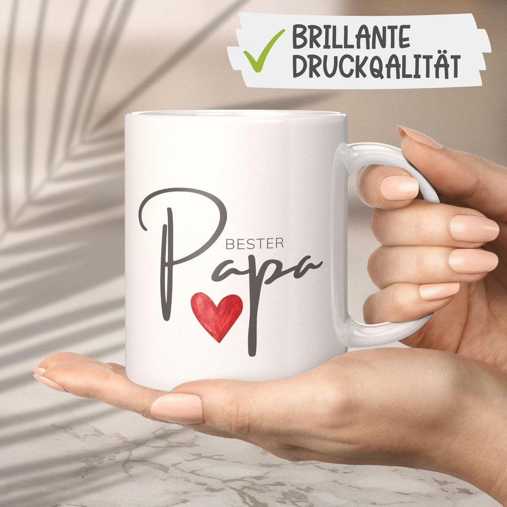 Keramik Tasse Bester Papa mit Herz - von Mikalino