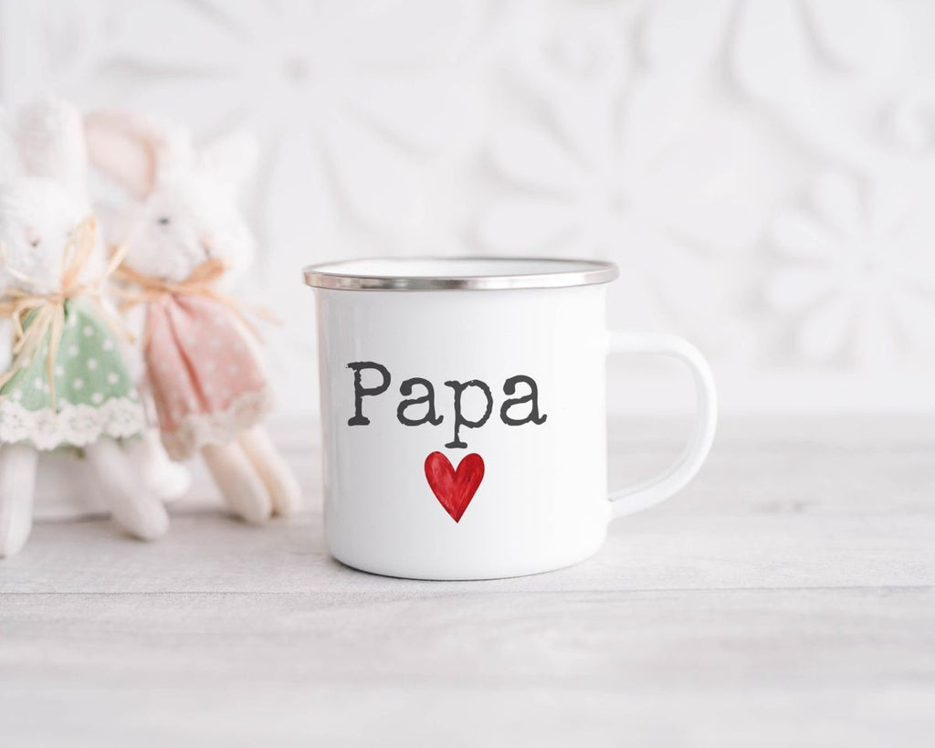 Emaille Tasse Papa mit Herz - von Mikalino