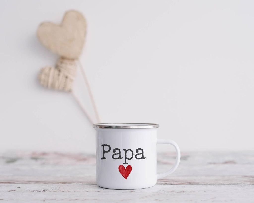 Emaille Tasse Papa mit Herz - von Mikalino