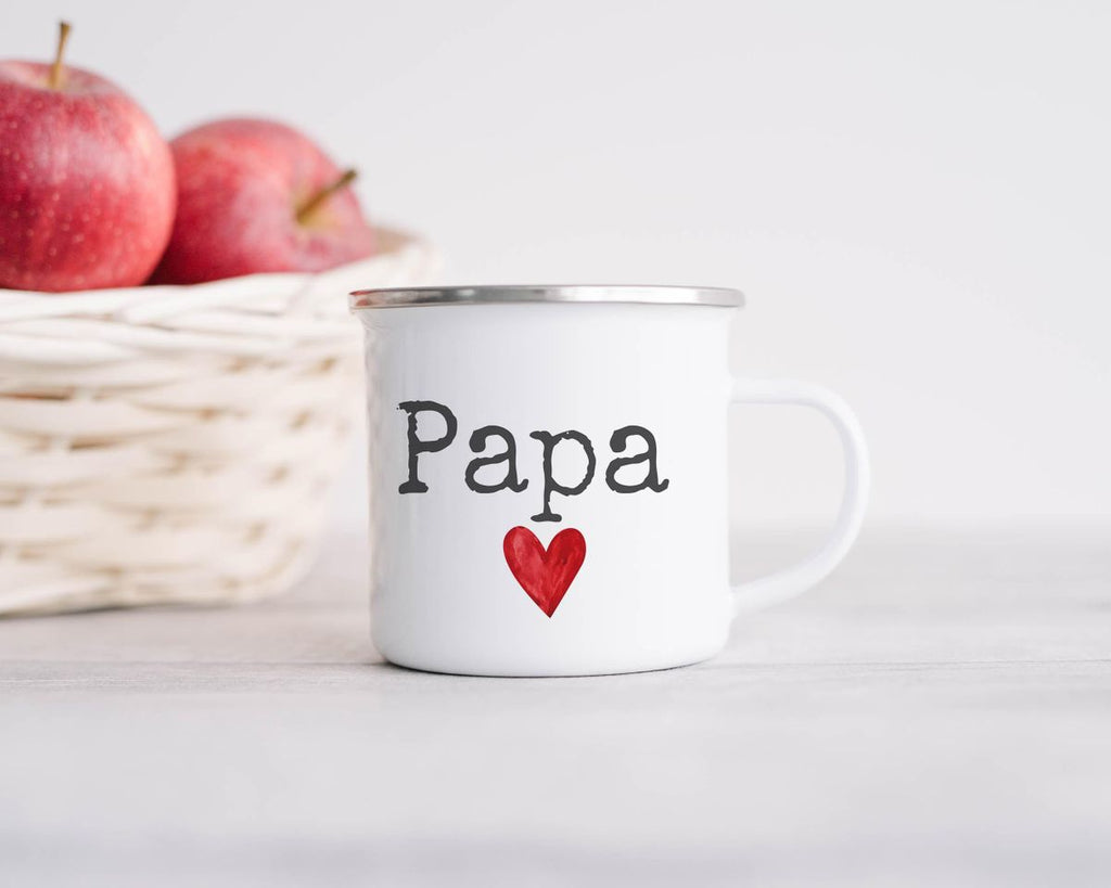 Emaille Tasse Papa mit Herz - von Mikalino