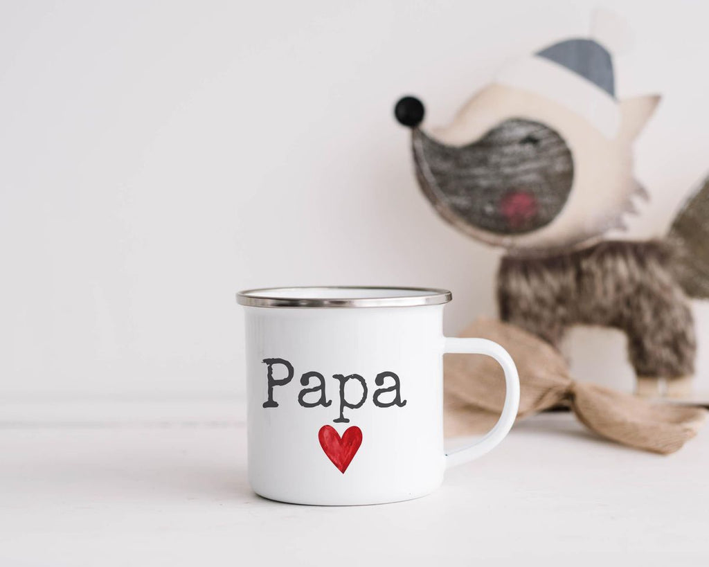 Emaille Tasse Papa mit Herz - von Mikalino