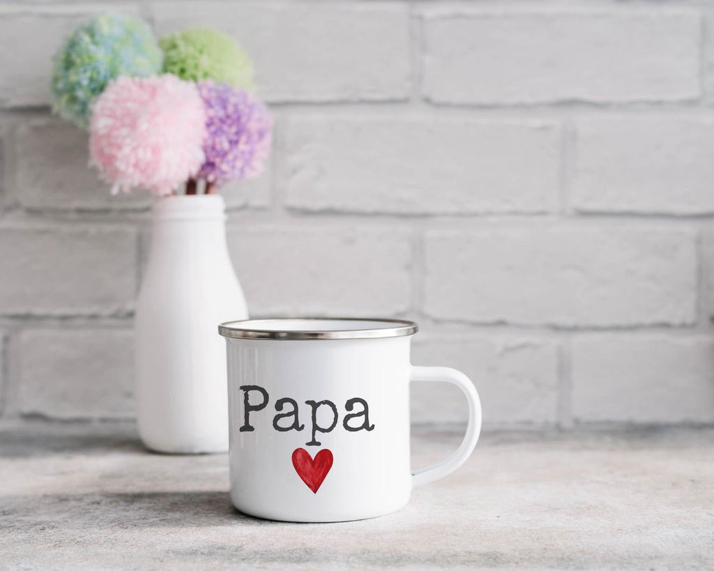 Emaille Tasse Papa mit Herz - von Mikalino