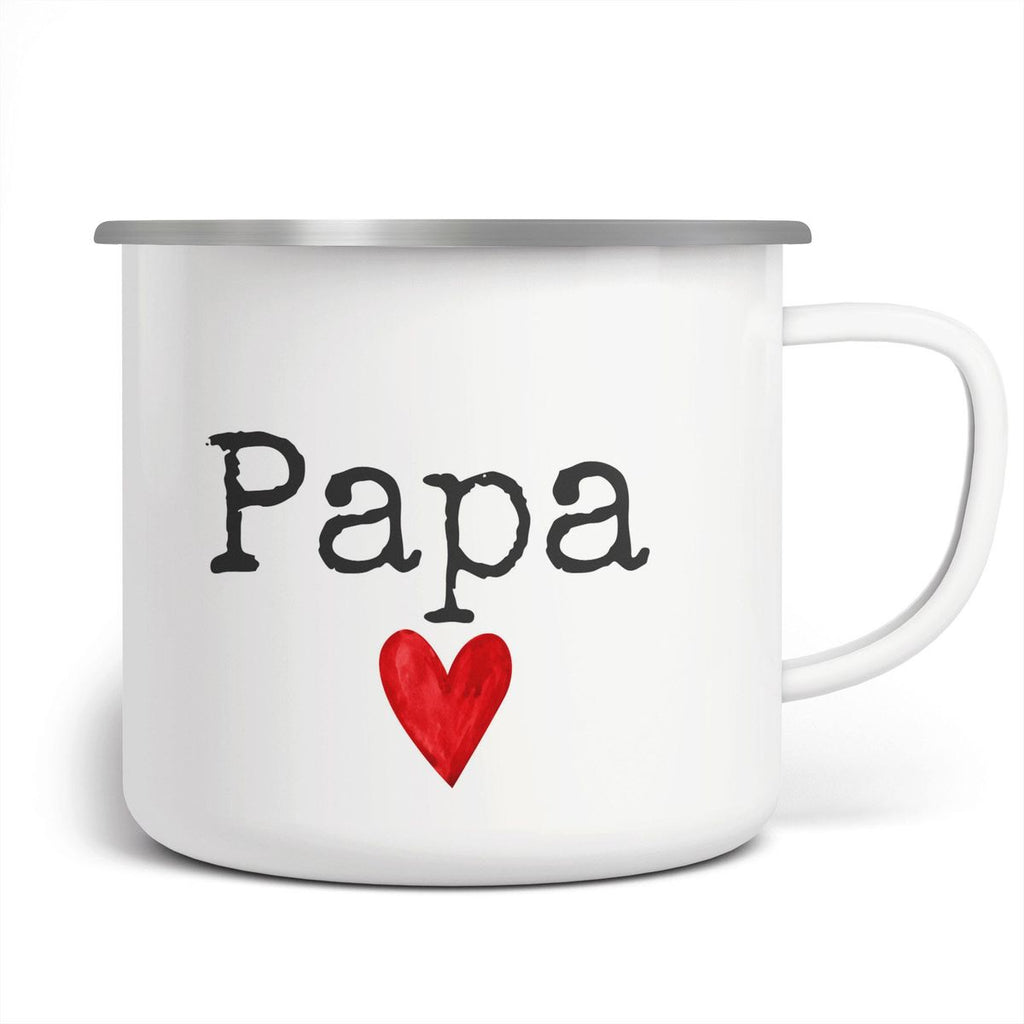 Emaille Tasse Papa mit Herz - von Mikalino