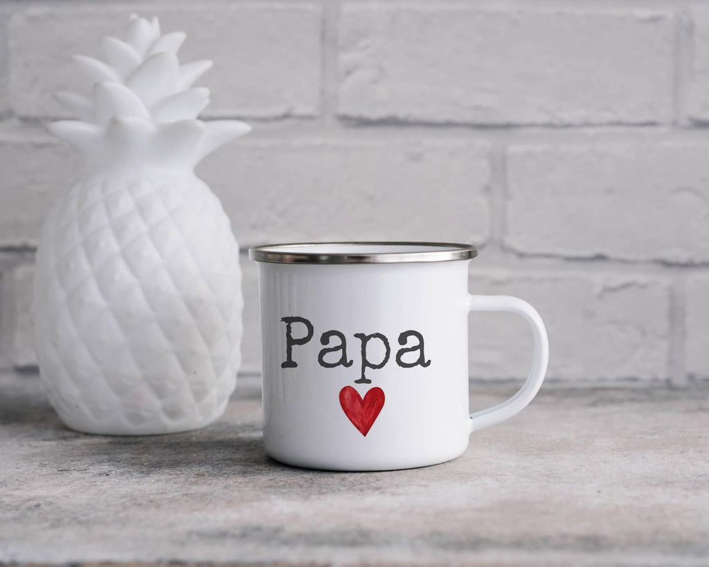 Emaille Tasse Papa mit Herz - von Mikalino