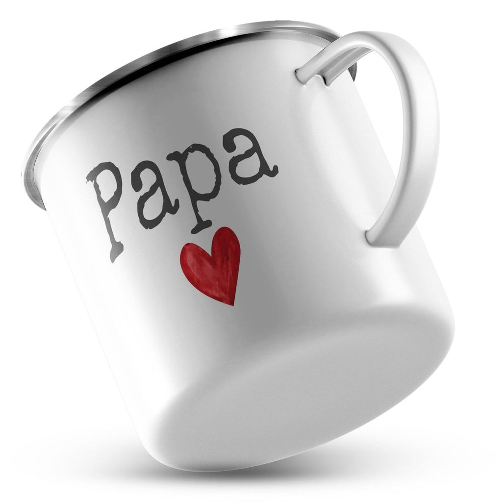 Emaille Tasse Papa mit Herz - von Mikalino