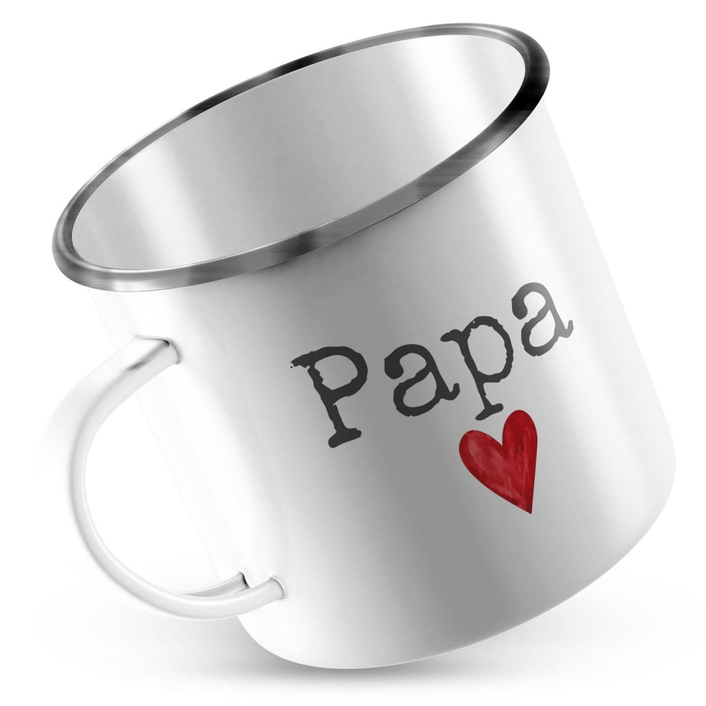 Emaille Tasse Papa mit Herz - von Mikalino