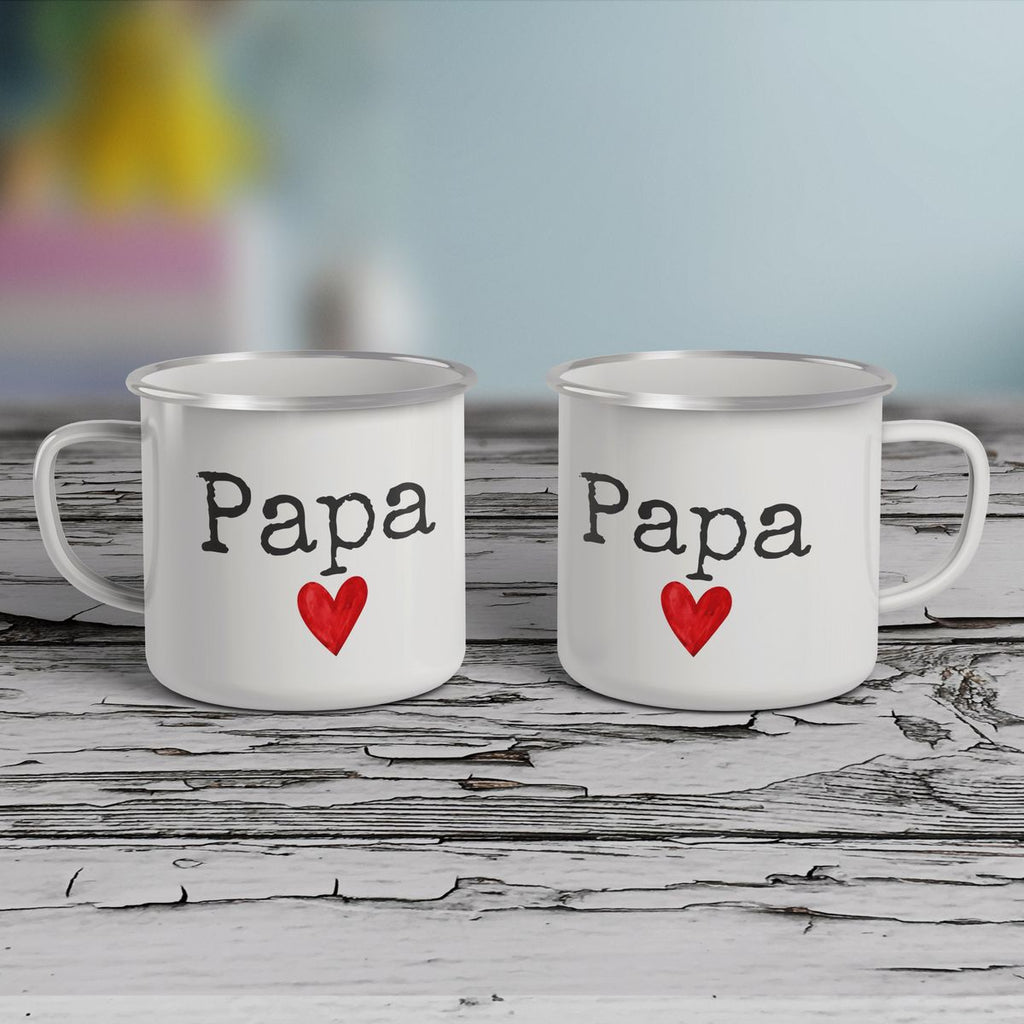 Emaille Tasse Papa mit Herz - von Mikalino