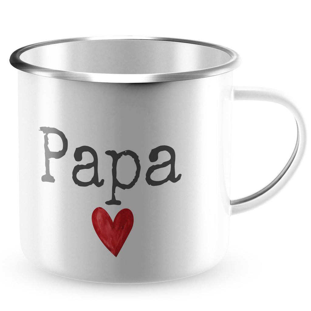 Emaille Tasse Papa mit Herz - von Mikalino