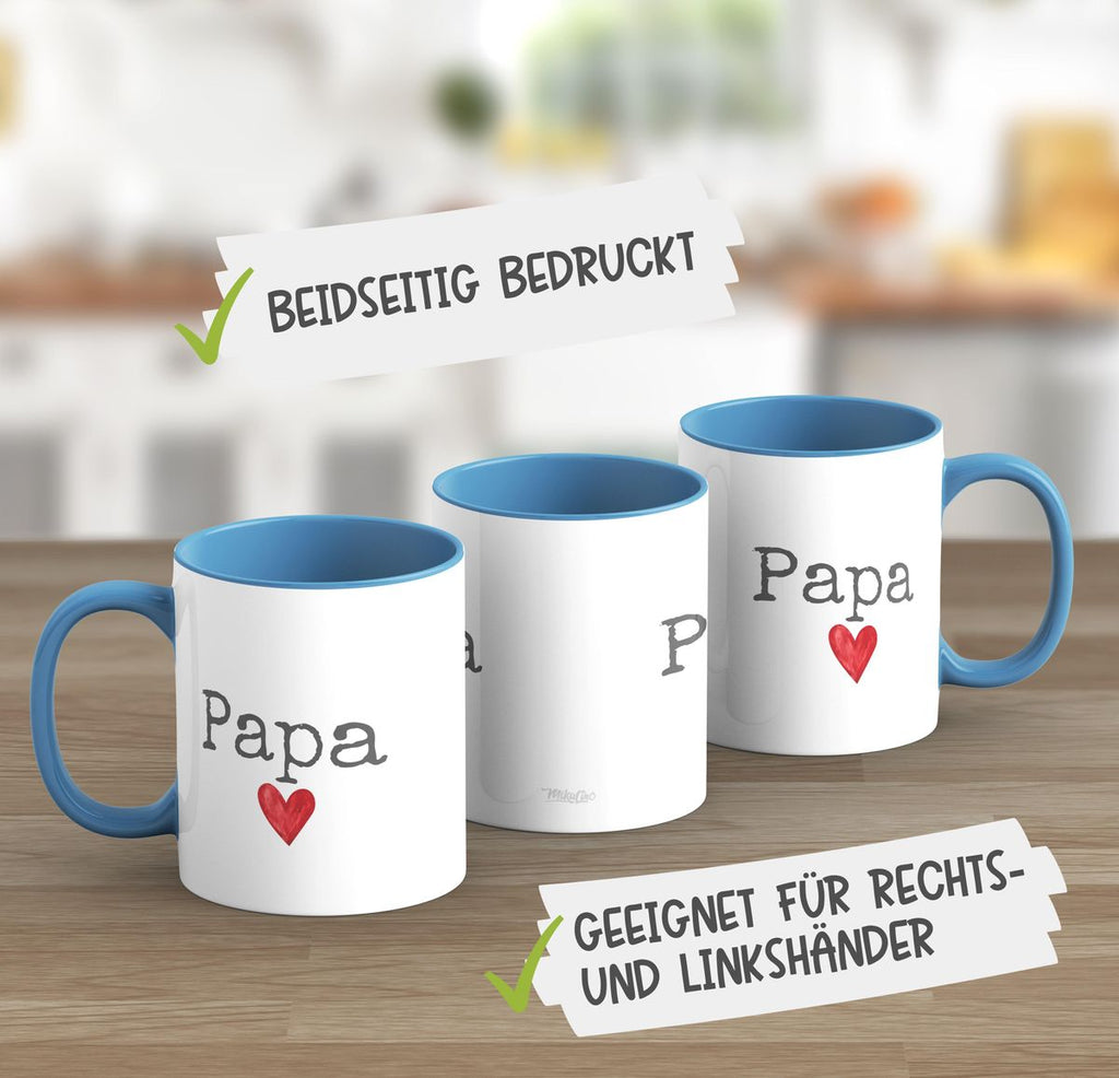 Keramik Tasse Papa mit Herz - von Mikalino