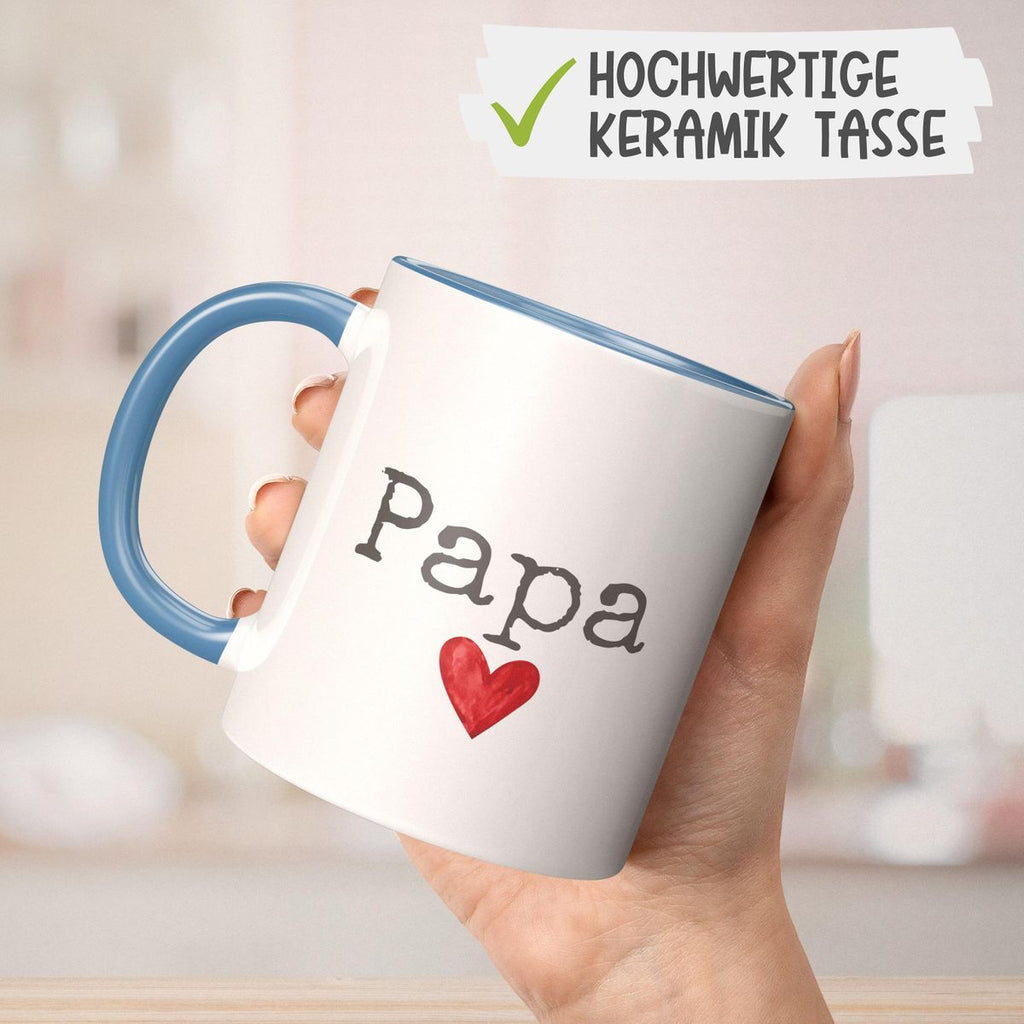 Keramik Tasse Papa mit Herz - von Mikalino