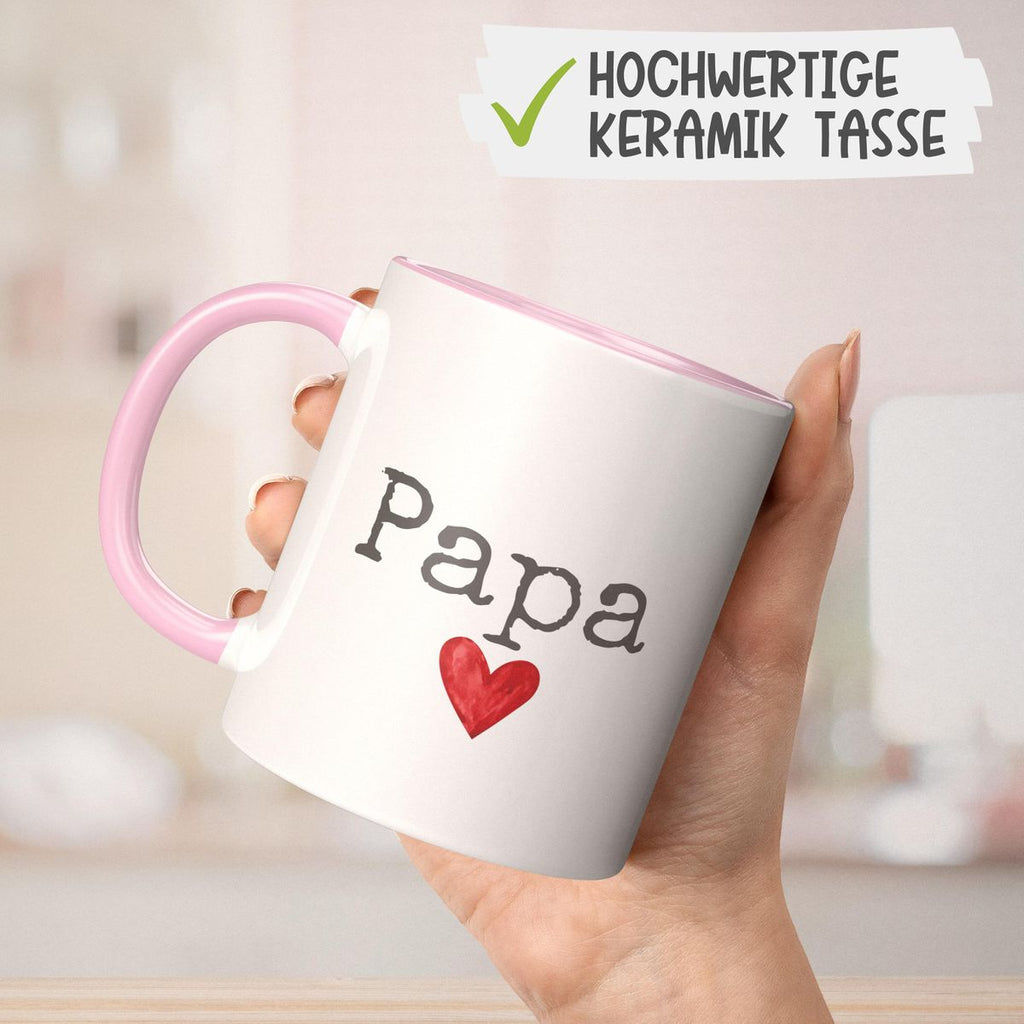 Keramik Tasse Papa mit Herz - von Mikalino