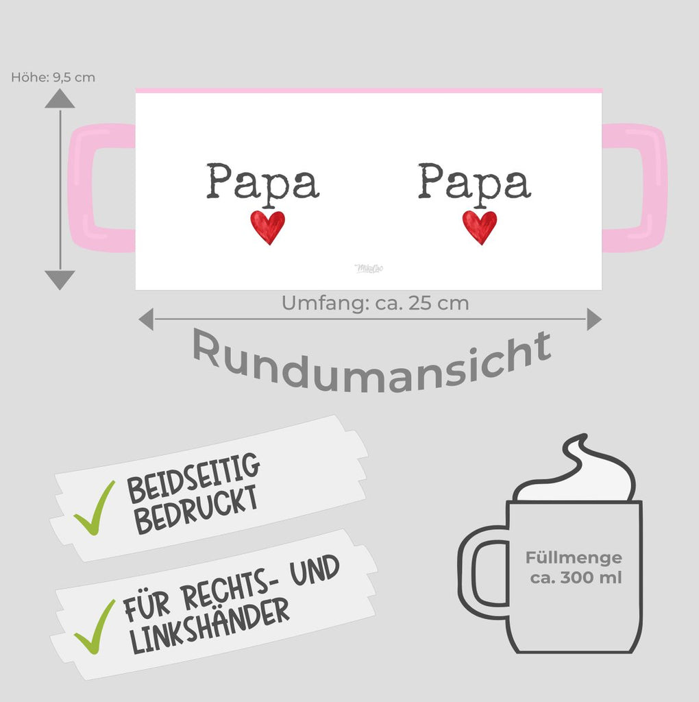 Keramik Tasse Papa mit Herz - von Mikalino