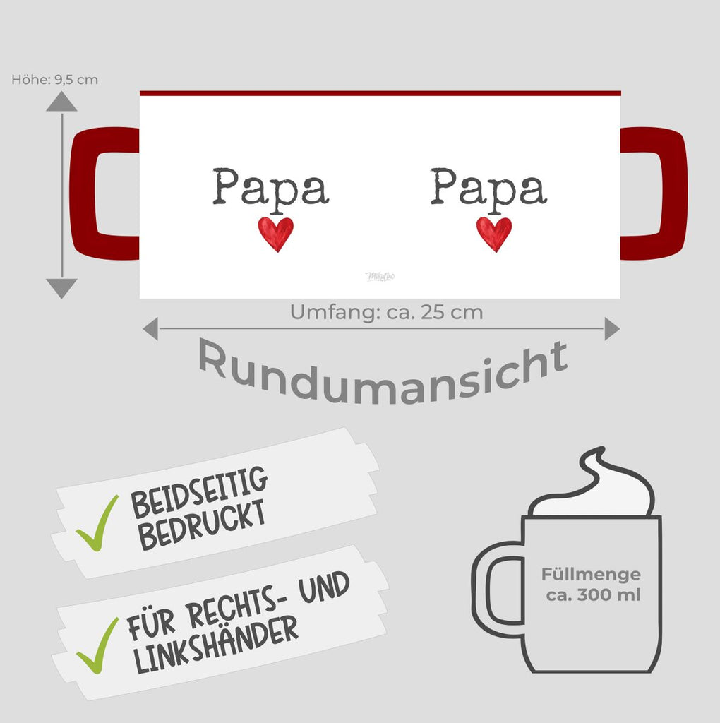 Keramik Tasse Papa mit Herz - von Mikalino