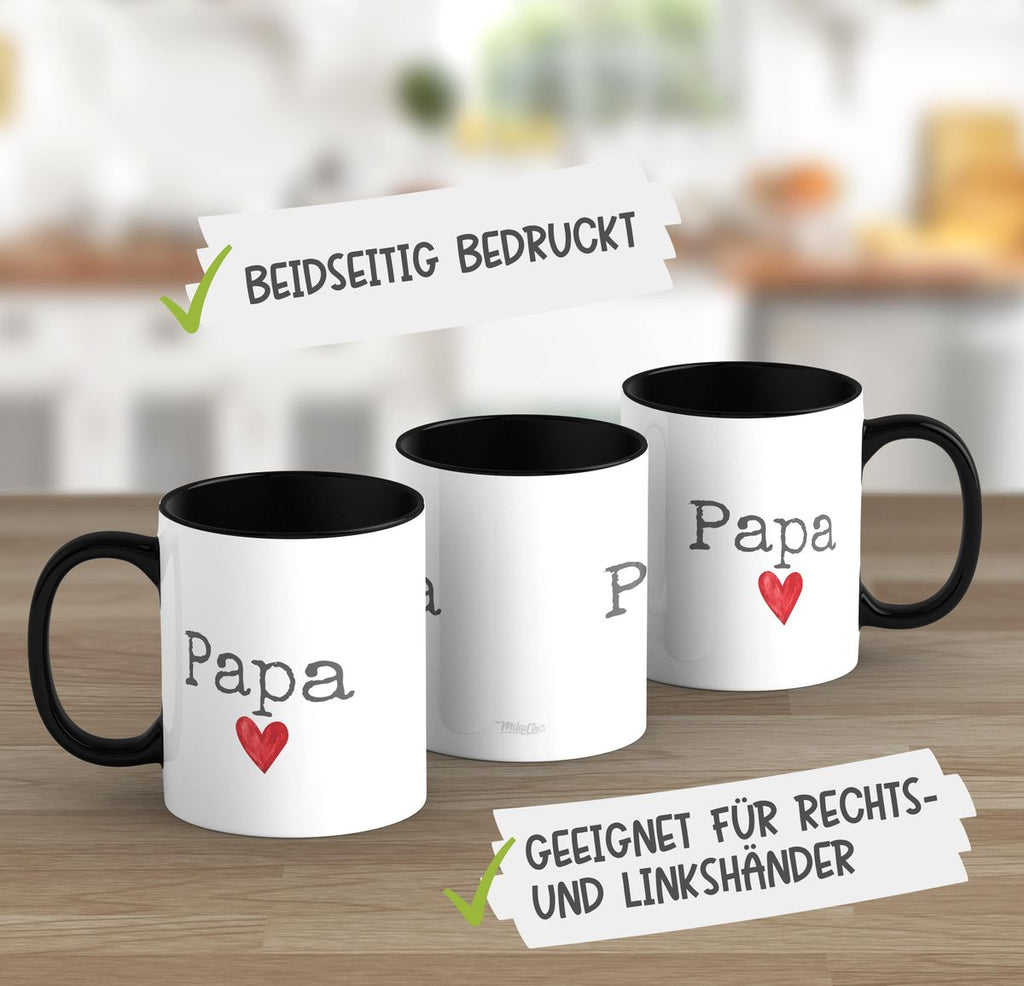 Keramik Tasse Papa mit Herz - von Mikalino