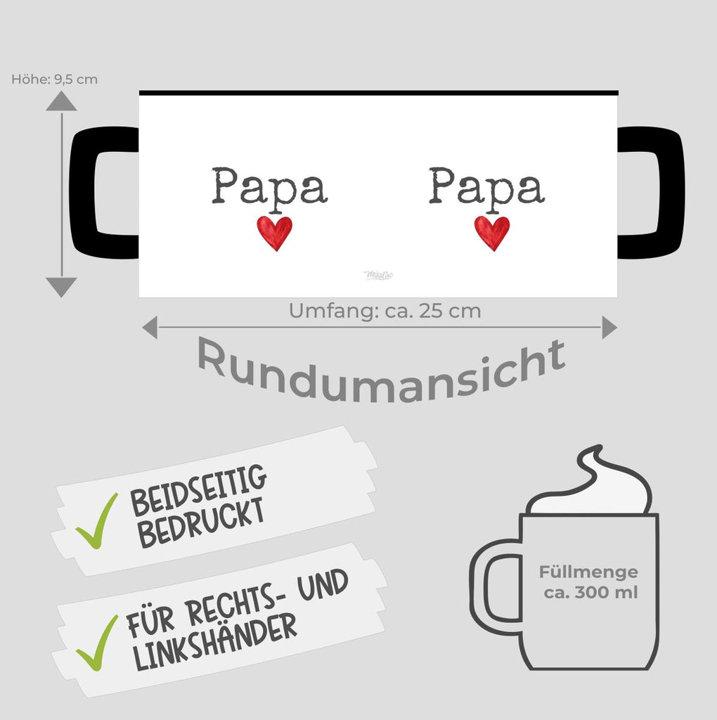 Keramik Tasse Papa mit Herz - von Mikalino