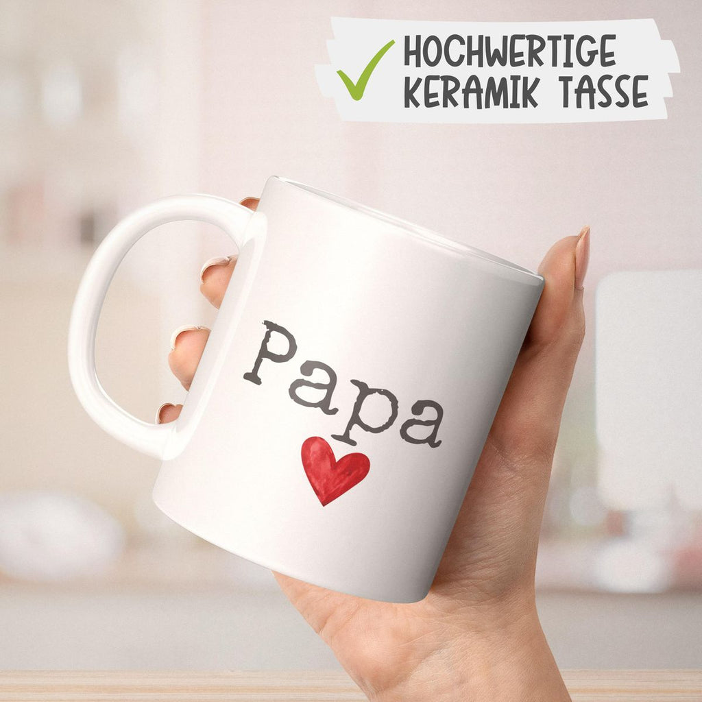 Keramik Tasse Papa mit Herz - von Mikalino