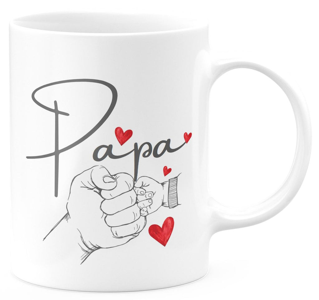 Keramik Tasse Papa und Baby Hand mit vielen Herzen - von Mikalino