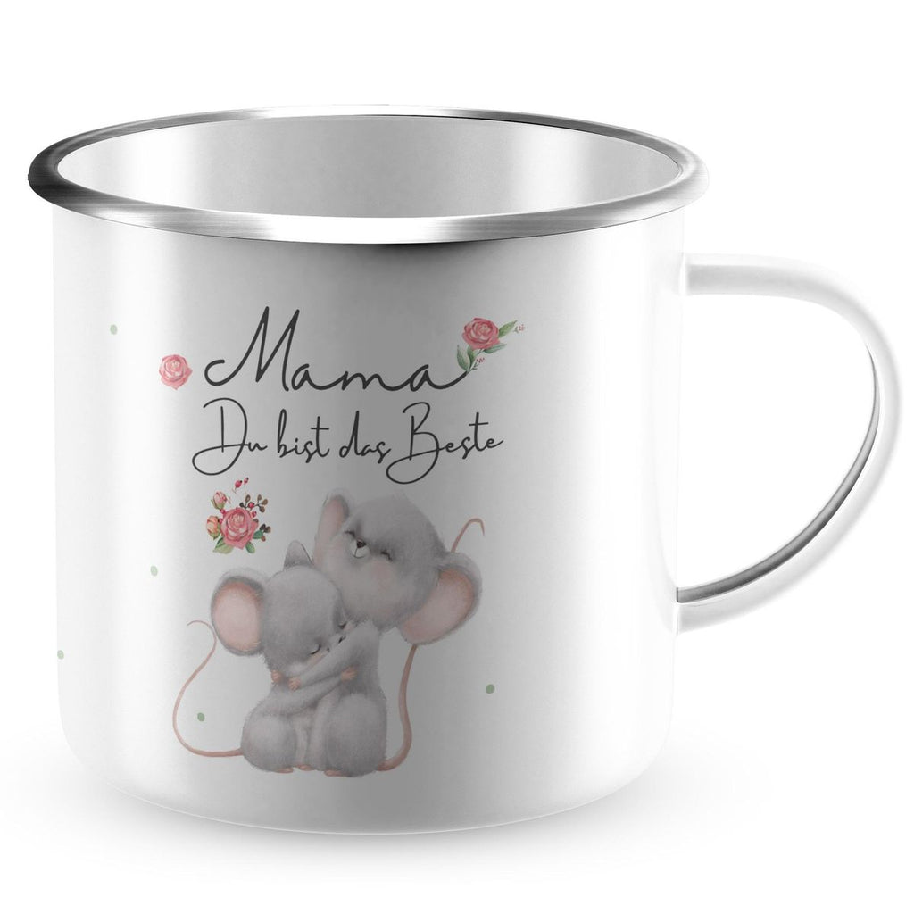 Emaille Tasse Mama du bist die Beste - von Mikalino