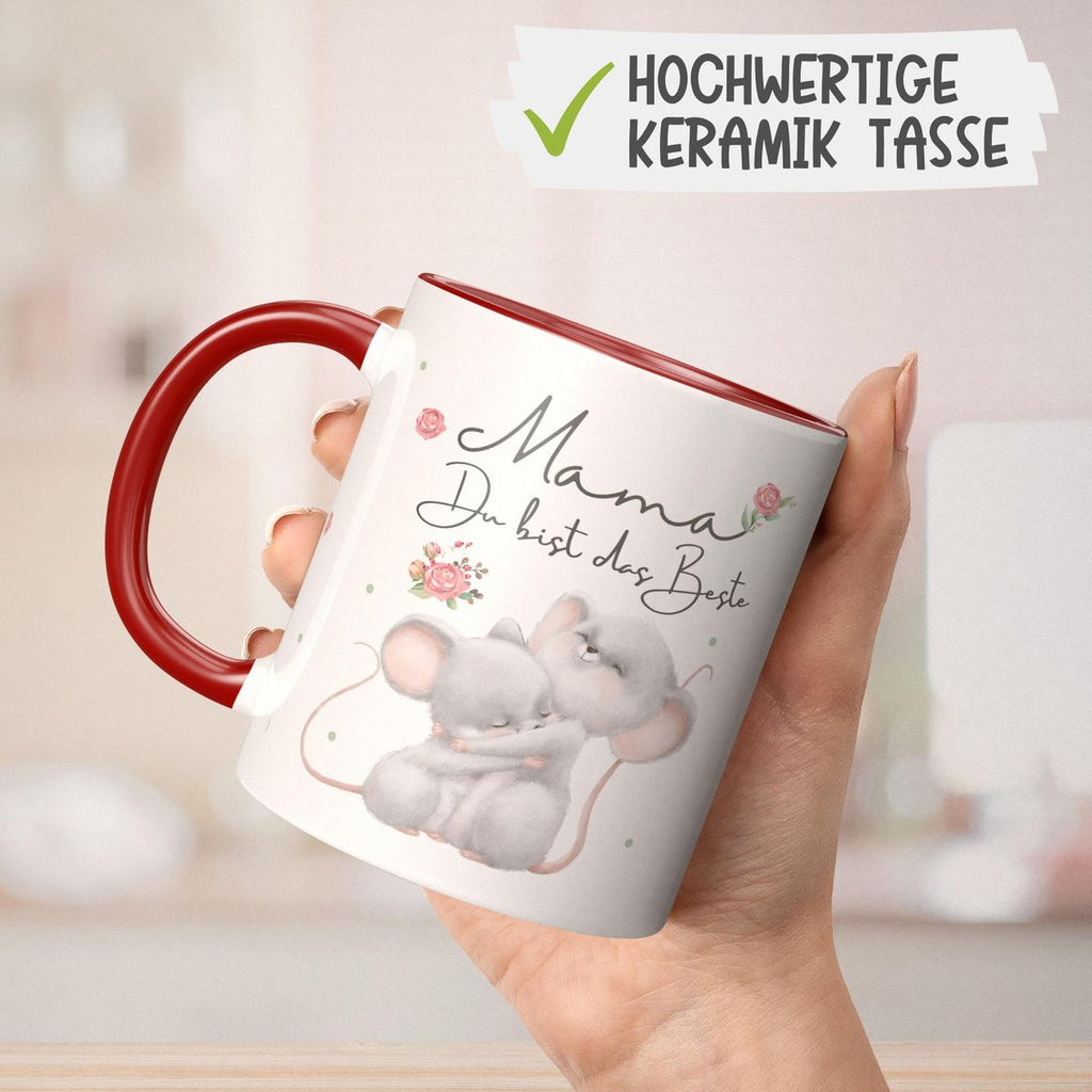 Keramik Tasse Mama du bist die Beste - von Mikalino