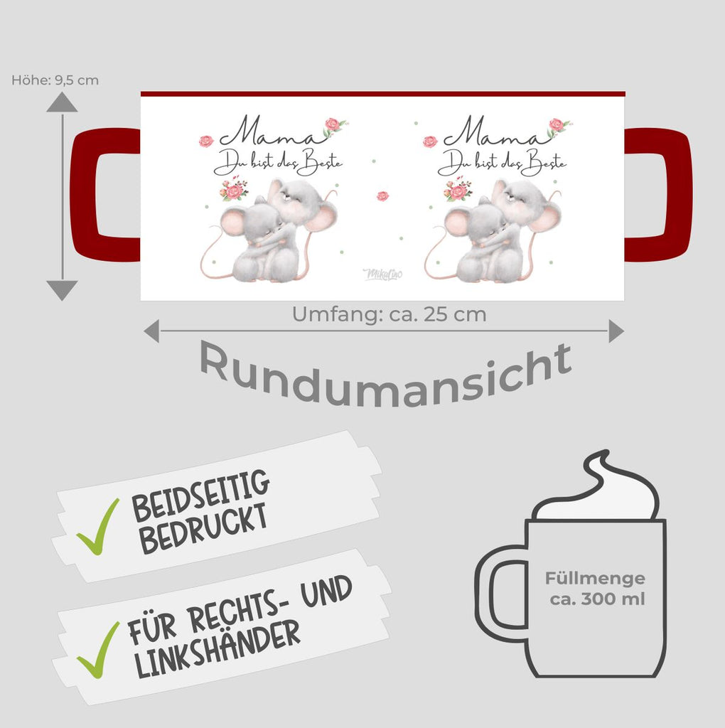 Keramik Tasse Mama du bist die Beste - von Mikalino