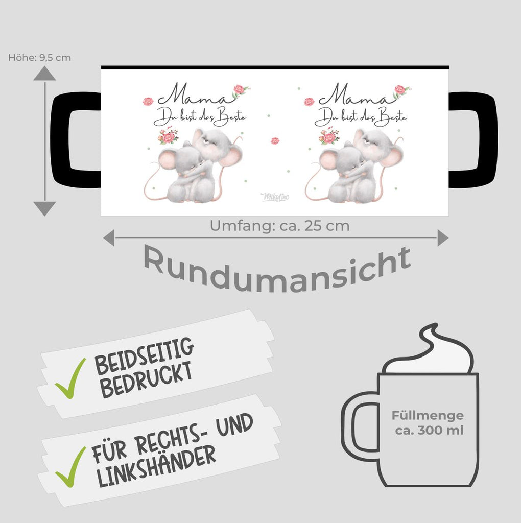 Keramik Tasse Mama du bist die Beste - von Mikalino