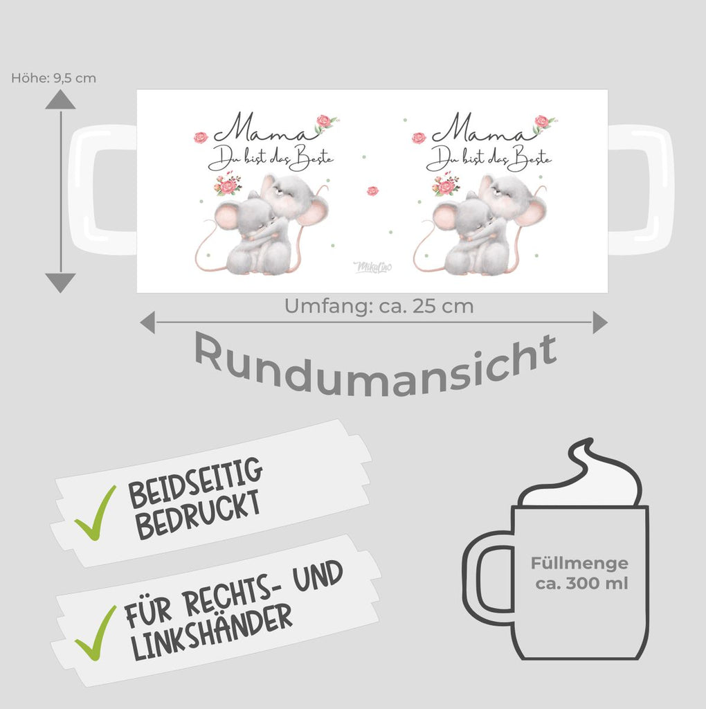 Keramik Tasse Mama du bist die Beste - von Mikalino