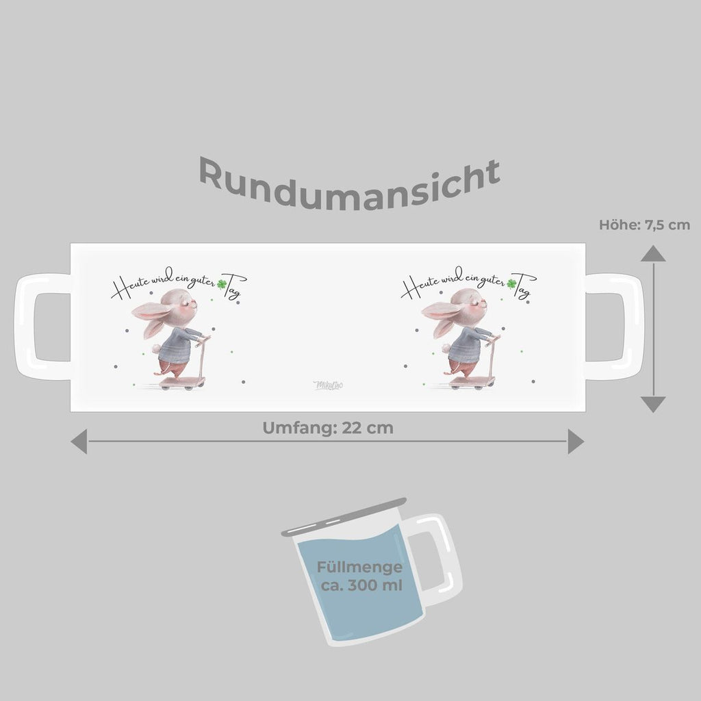 Emaille Tasse Heute wird ein guter Tag - von Mikalino